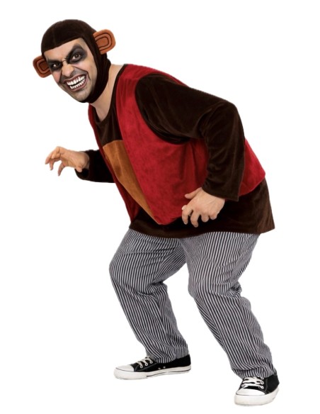 Disfraz Mono Asesino de alta calidad, ideal para carnaval, fiestas temáticas y eventos especiales.