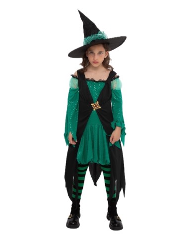 Costume Strega Verde Smeraldo Nuovo