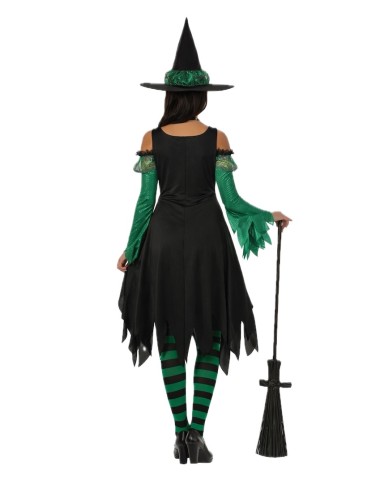 Fantasia de Bruxa Verde Esmeralda Nova