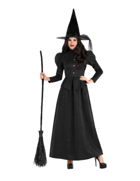 Fantasia de Bruxa Negra - de alta qualidade, ideal para o carnaval, festas temáticas e eventos especiais.