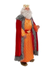 Costume Roi Melchior Cheveux Gris Taille L Neuf - de haute qualité, idéal pour le carnaval, les fêtes à thème et les événements  2