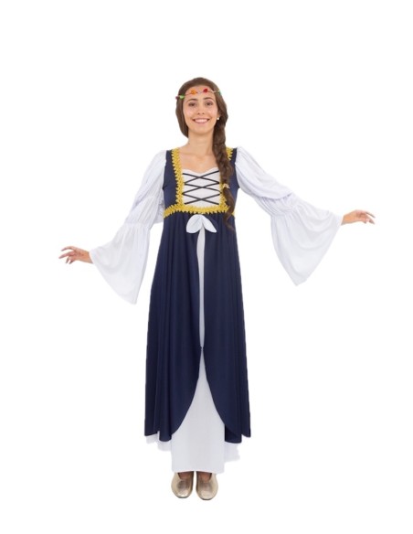 Déguisement Femme Médiévale Bleu Taille M Neuf - de haute qualité, idéal pour le carnaval, les fêtes à thème et les événements s