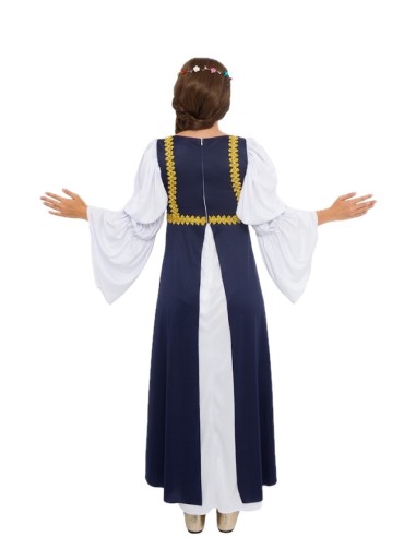 Costume Femme Médiévale Bleu  Neuf