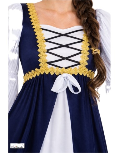 Costume Femme Médiévale Bleu  Neuf
