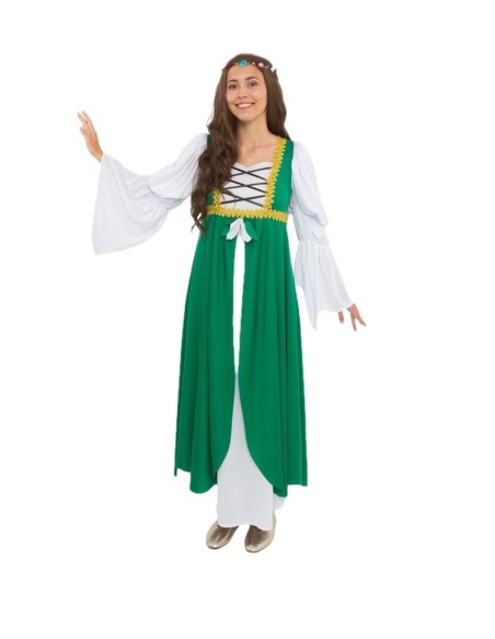 Costume da donna medievale verde taglia M nuovo - di alta qualità, ideale per il carnevale, feste a tema ed eventi speciali.