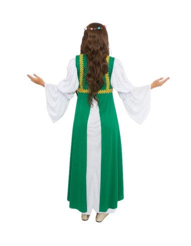 Costume da donna medievale verde nuovo