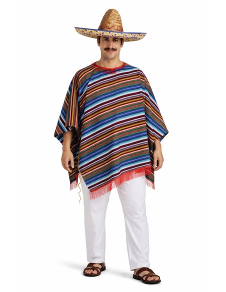 Poncho messicano taglia L - di alta qualità, ideale per carnevale, feste a tema ed eventi speciali.
