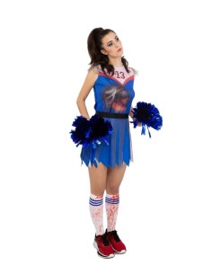 High-quality Zombie Cheerleader costume, perfect for carnival, themed parties, and special events. 2