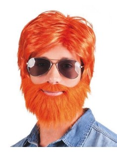 Peluca dude arancione - di alta qualità, ideale per auto, feste a tema ed eventi speciali