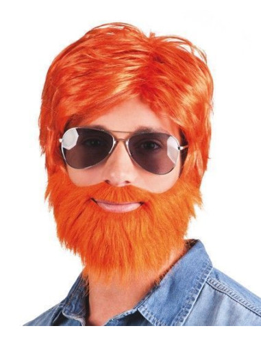 Peluca dude naranja - de alta calidad, ideal para carnaval, fiestas temáticas y eventos especiales