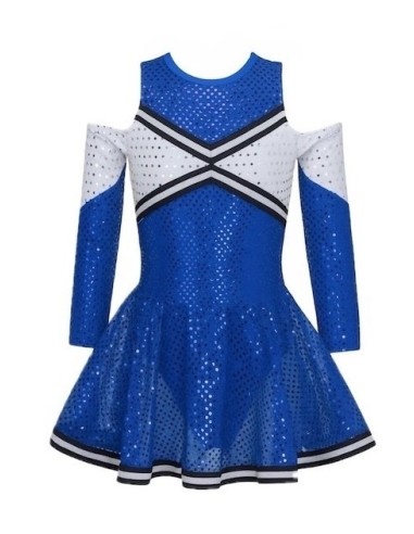 Costume di cheerleader blu nuovo