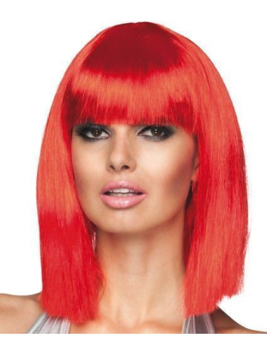 Peluca dance neon rojo - de alta calidad, ideal para carnaval, fiestas temáticas y eventos especiales