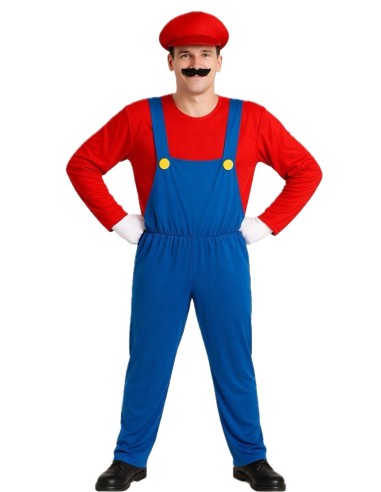 Déguisement Plombier Jeu Vidéo Taille L - de haute qualité, idéal pour le carnaval, les fêtes à thème et les événements spéciaux