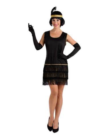 Costume Charleston nero Taglia M - di alta qualità, ideale per il carnevale, feste a tema ed eventi speciali
