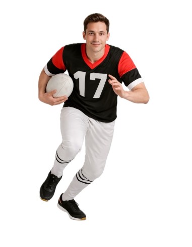 Costume da giocatore di rugby taglia L - di alta qualità, ideale per il Carnevale, feste a tema ed eventi speciali.