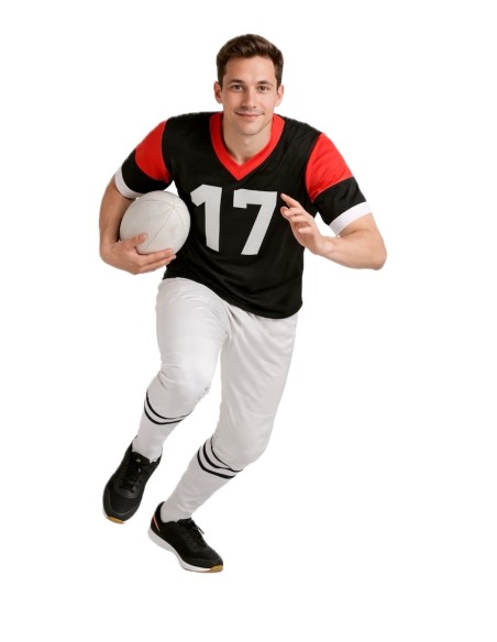 Fantasia de jogador de rugby, tamanho L - de alta qualidade, ideal para carnaval, festas temáticas e eventos especiais.