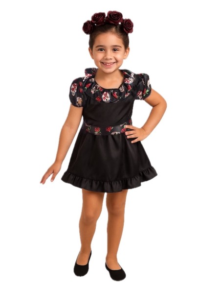 Fantasia Catrina - de alta qualidade, ideal para carnaval, festas temáticas e eventos especiais.