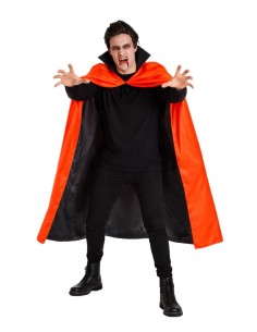 Roter und schwarzer Umhang Einheitsgröße - von hoher Qualität, ideal für Karneval, Themenpartys und besondere Veranstaltungen.