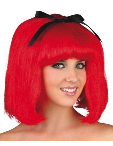 Merry Red Wig - High Quality, Ideal for Carnival, Theme Festivities and Special Events