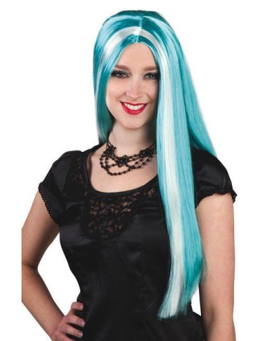 Peluca aurora turquesa - de alta calidad, ideal para carnaval, fiestas temáticas y eventos especiales