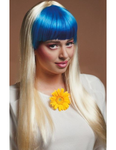 Peluca julienne rubio y azul - de alta calidad, ideal para carnaval, fiestas temáticas y eventos especiales