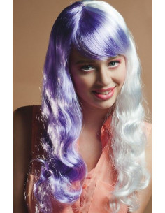 White and Lilac Vivi Wig - High Quality, Ideal for Carnival, Theme Festivities and Special Events