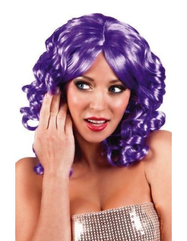 Violet Cocktail Wig - High Quality, Ideal for Carnival, Theme Festivities and Special Events