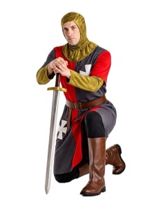 Medieval Gray Costume Size L - high quality, ideal for carnival, themed parties, and special events. 2