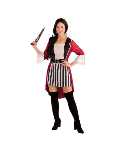 Fantasia de Pirata para Mulher Tamanho M - de alta qualidade, ideal para o Carnaval, festas temáticas e eventos especiais.