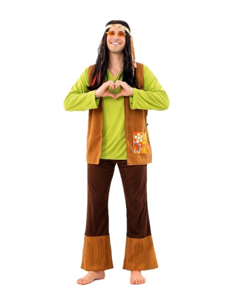 Hippie Men's Costume Size L - high quality, ideal for carnival, themed parties, and special events