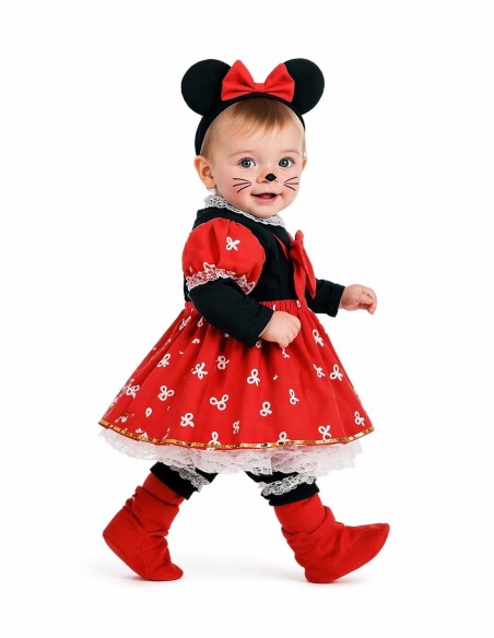 Costume Topolina 2/3 anni - di alta qualità, ideale per il carnevale, feste a tema ed eventi speciali.