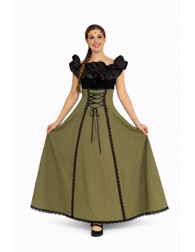 Disfraz medieval hilandera Agnes de alta calidad, ideal para carnaval, fiestas temáticas y eventos especiales.