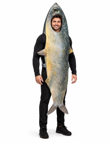 Disfraz Sardina de alta calidad, ideal para carnaval, fiestas temáticas y eventos especiales.