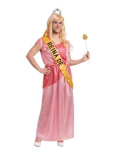Fantasia de Princesa Rosa Masculina Tamanho L - de alta qualidade, ideal para carnaval, festas temáticas e eventos especiais