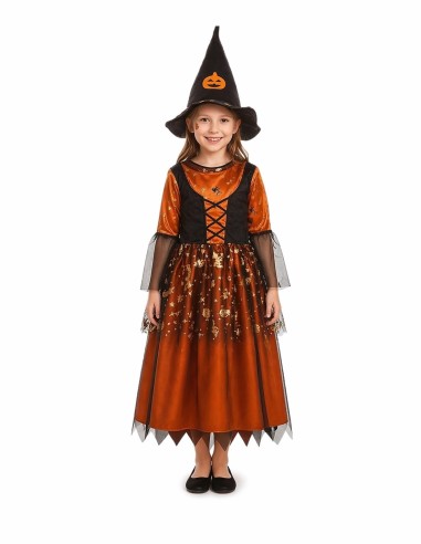 Costume de sorcière orange