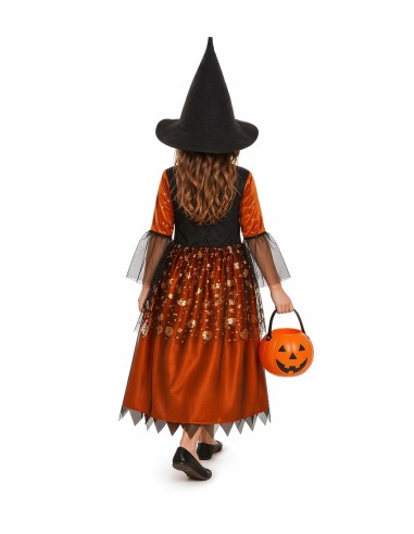 Costume de sorcière orange