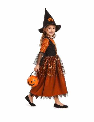 Costume de sorcière orange