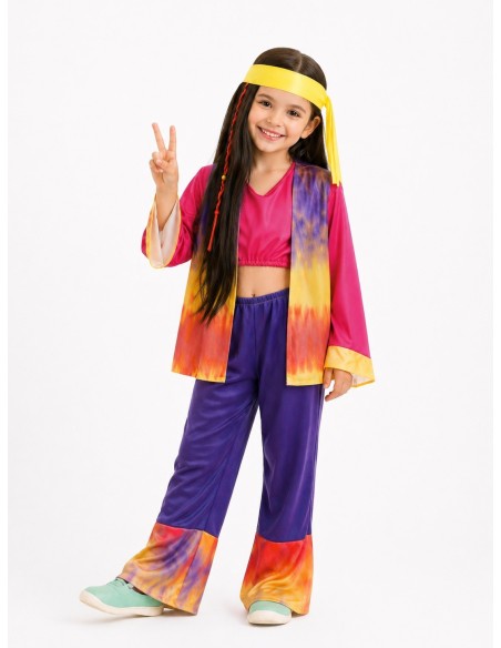 Disfraz Hippy Niña - de alta calidad, ideal para carnaval, fiestas temáticas y eventos especiales