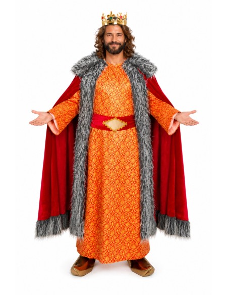 King Melchior Costume Grey Hair Size L New - high quality, ideal for carnival, themed parties and special events