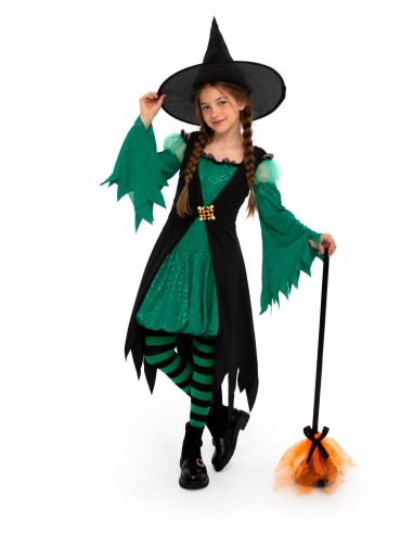 Costume de sorcière verte émeraude neuf