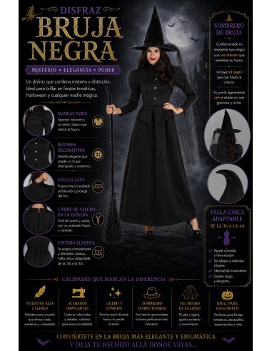 Fantasia de Bruxa Negra Nova