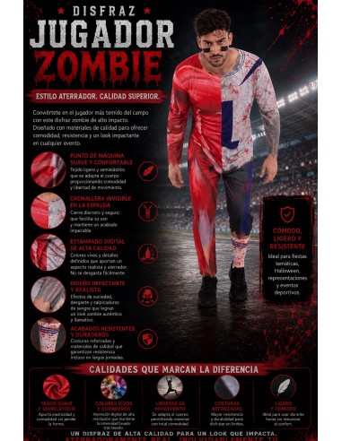 Déguisement de Joueur Zombie Nouveau