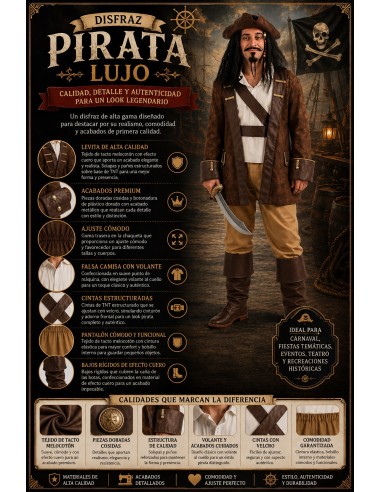 Déguisement de pirate de luxe