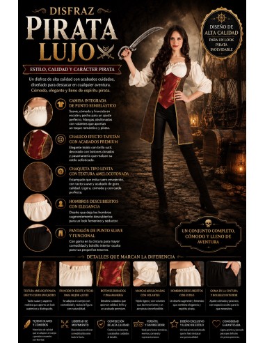 Déguisement de pirate de luxe