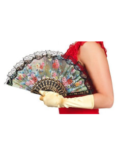 Ventilateur décoré 25 cm - haute qualité, idéal pour carnaval, fêtes à thème et événements spéciaux