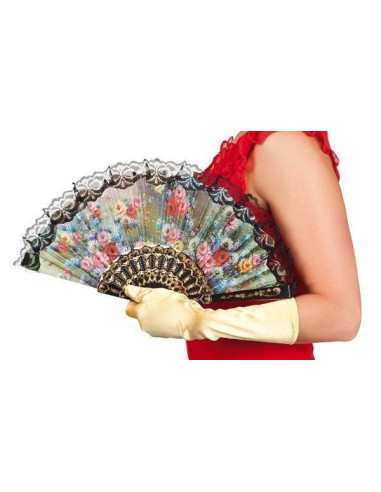 Ventilateur décoré 25 cm - haute qualité, idéal pour carnaval, fêtes à thème et événements spéciaux