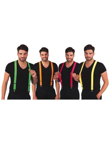 Tirantes neon 4 colores surtidos - de alta calidad, ideal para carnaval, fiestas temáticas y eventos especiales