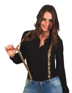 Tirantes lentejuelas oro - de alta calidad, ideal para carnaval, fiestas temáticas y eventos especiales