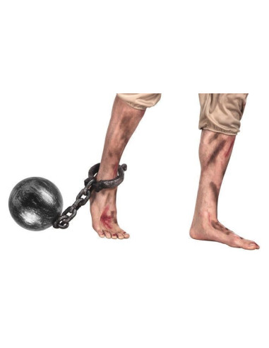 Bola y Cadena (50 cm) - de alta calidad, ideal para carnaval, fiestas temáticas y eventos especiales
