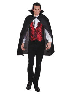 Couche de Dracula Noire 120cm - Haute qualité, idéal pour carnaval, fêtes thématiques et événements spéciaux